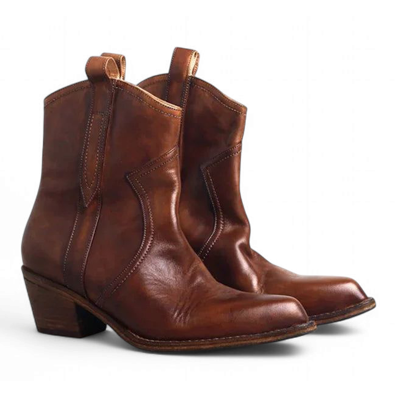 Merendy-Amar-Brown-Ankle-Boots-Side-Pair-View