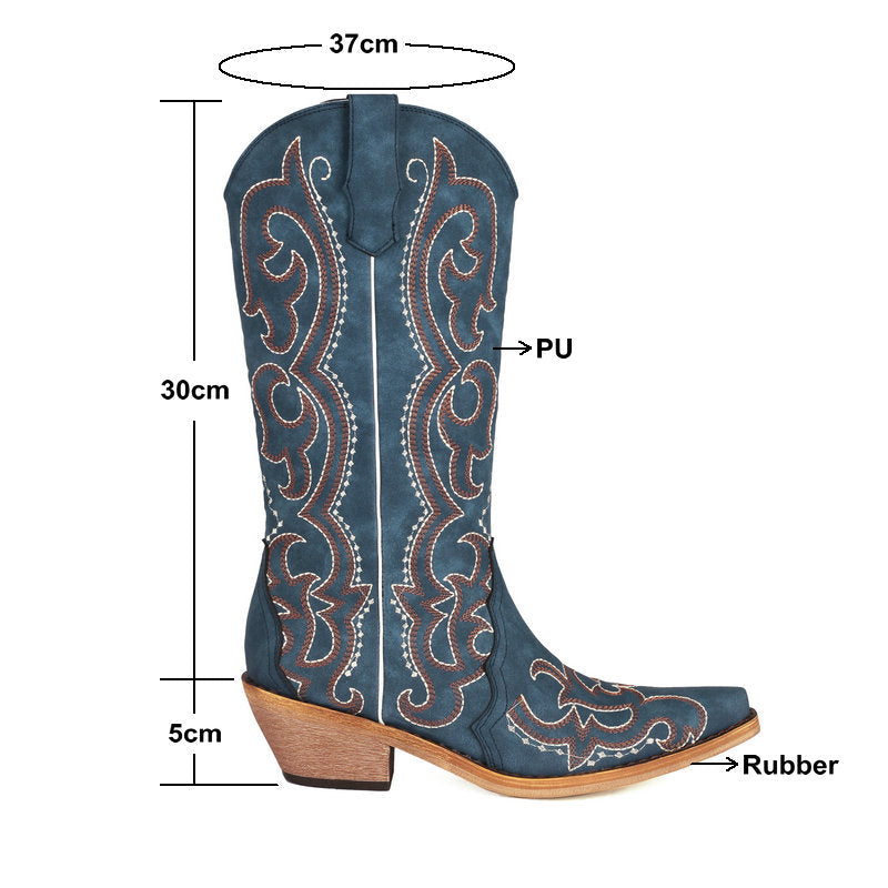 Diagram showing 30 cm height, 37 cm calf, and 5 cm heel on the boot outline.

