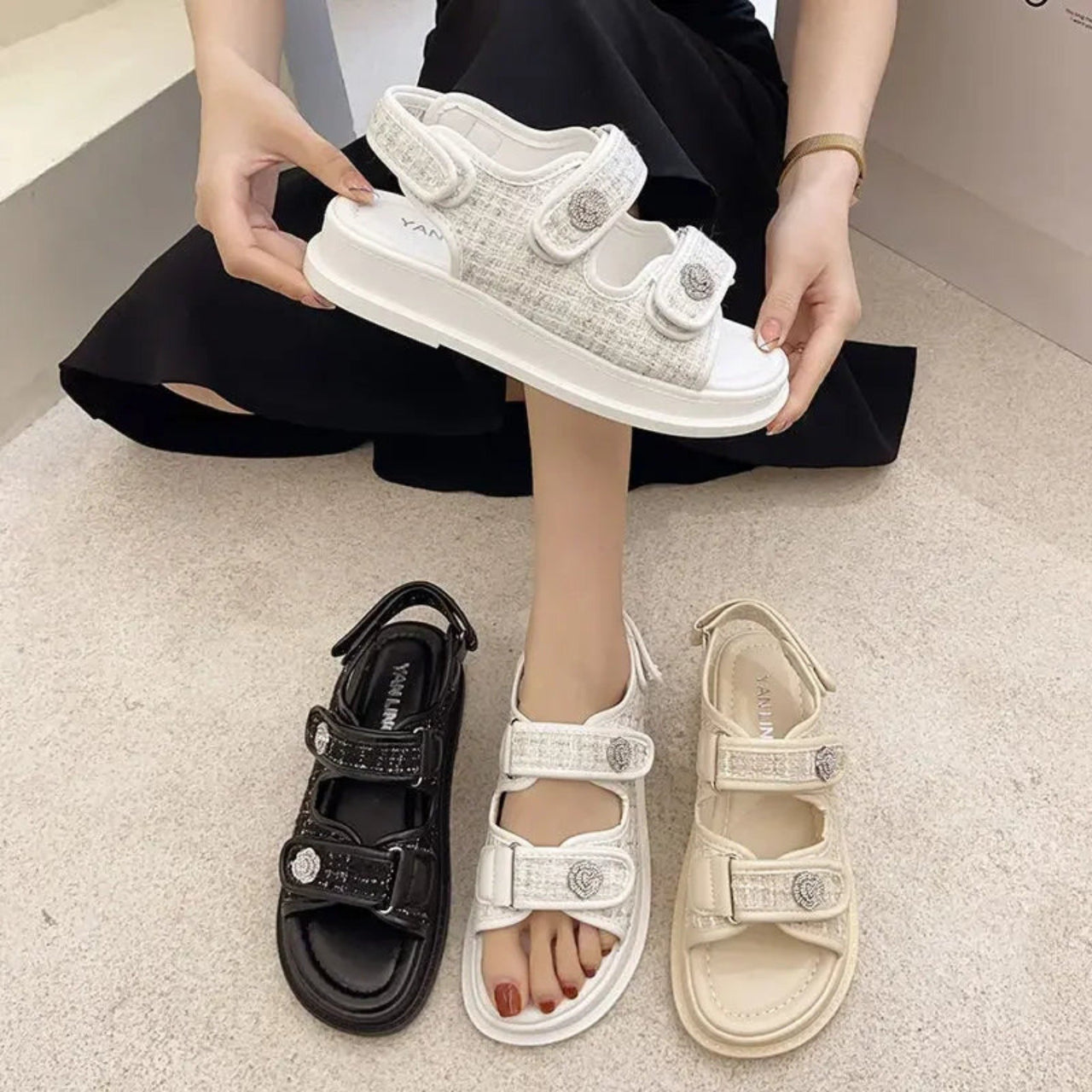 Merendy Atleta Round Toe Low Heel Gladiator Sandals Merendy Shoes