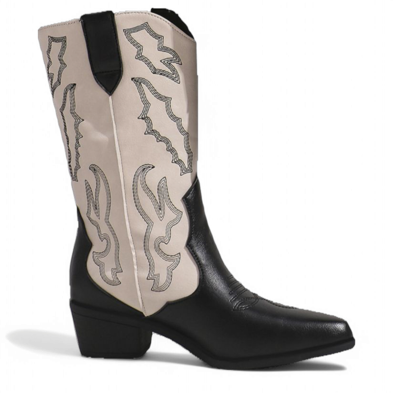 Alternate side angle highlighting scalloped overlay and graphic stitching.
