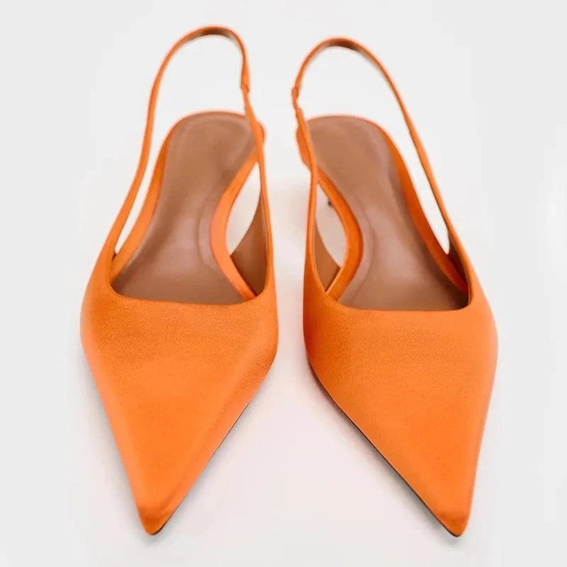 Forward view emphasizing the sharp pointed toe
