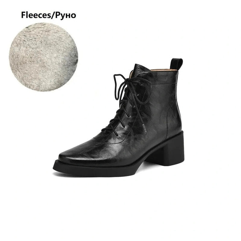Side View of Merendy_Tarek_Black_Victorian_Lace-up_Boots_in_Fleece_Material