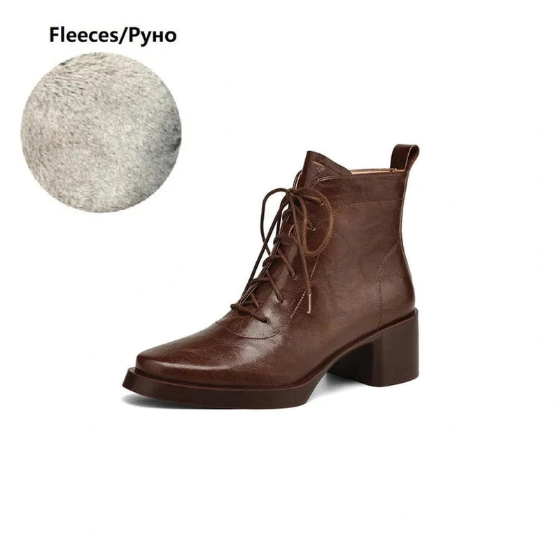 Side View of Merendy_Tarek_Brown_Victorian_Lace-up_Boots_in_Fleece_Material