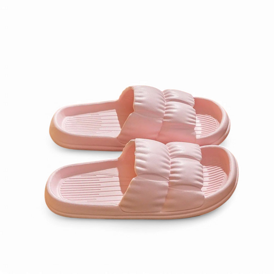 pink pair with rushed band and raised side walls.

